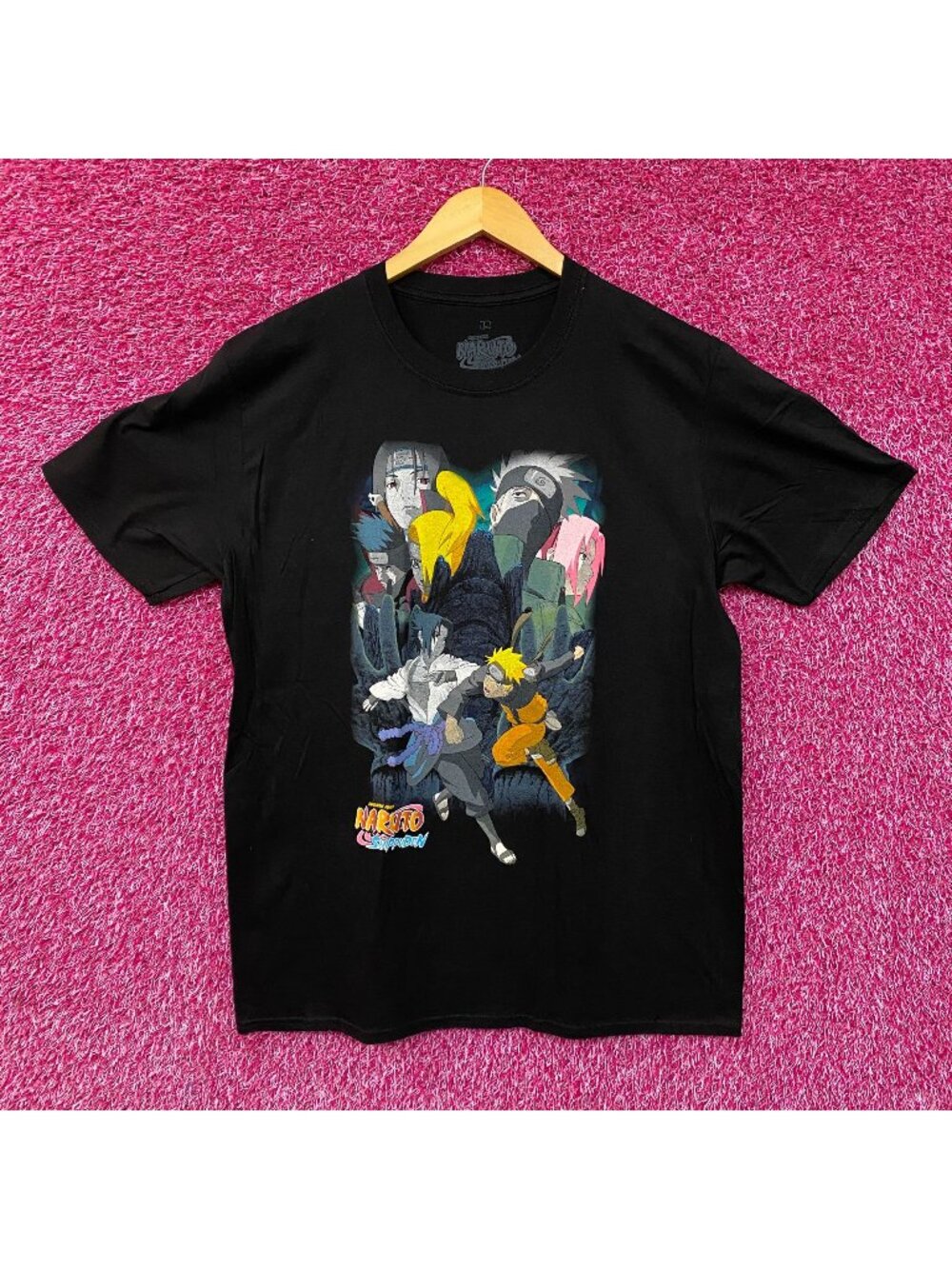 Naruto Shippuden Team 7 vs Akatsuki Anime T-Shirt Large